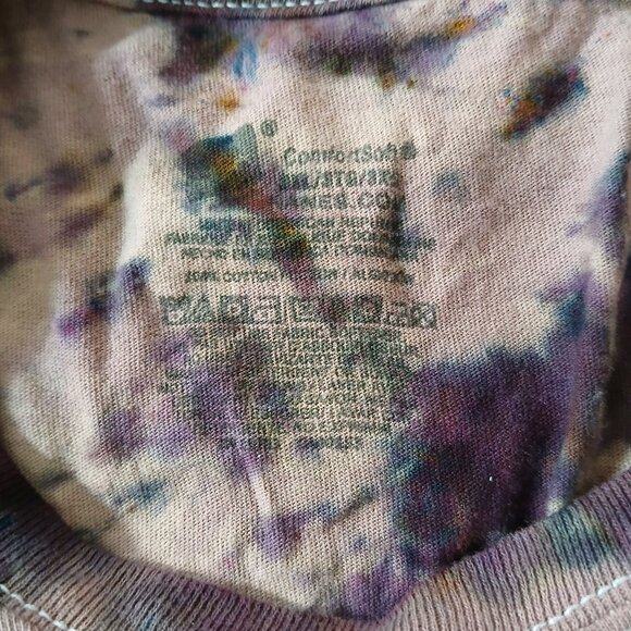 Another Fantasy Animal? Tie Dyed Brown & Purple Hanes Crew Neck Cotton T-shirt - Picture 3 of 5